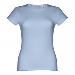 T-shirt de senhora para imprimir o logotipo cor azul-claro primeira vista