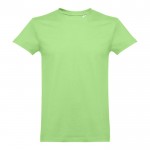 T-shirt em algodão para brindes corporativos cor verde-claro primeira vista
