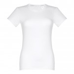 T-shirt de mulher personalizável com a marca cor branco primeira vista