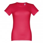 T-shirt de mulher personalizável com a marca cor vermelho primeira vista