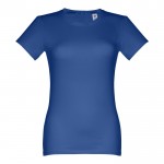 T-shirt de mulher personalizável com a marca cor azul real primeira vista