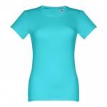 T-shirt de mulher personalizável com a marca cor turquesa primeira vista