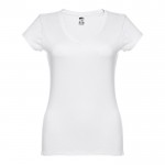 T-shirt cintada de senhora para personalizar cor branco primeira vista
