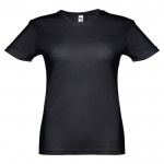 T-shirt básica para mulher para personalizar cor preto primeira vista