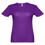 T-shirt básica para mulher para personalizar cor violeta primeira vista
