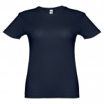 T-shirt básica para mulher para personalizar cor azul-marinho primeira vista