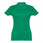 Polo feminino personalizável de manga curta cor verde primeira vista