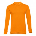 Polo de manga comprida com o logo da marca cor cor-de-laranja primeira vista