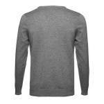 Sweatshirt com decote em V de 220 g/ m2 cor cinzento mesclado segunda vista