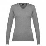 Sweatshirt com decote em V de 220 g/m2 cor cinzento mesclado
