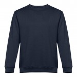 Sweatshirt básica personalizável com a marca cor azul-marinho primeira vista