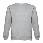 Sweatshirt básica personalizável com a marca cor cinzento primeira vista