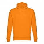 Sweatshirt confortável com capuz e logotipo cor cor-de-laranja primeira vista