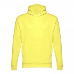 Sweatshirt confortável com capuz e logotipo cor amarelo primeira vista