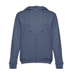 Sweatshirt desportiva para colocar a marca cor azul mesclado sexta vista
