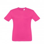 T-shirt de tamanho infantil para oferecer cor fúcsia primeira vista