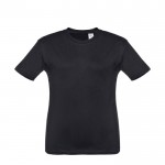T-shirt de tamanho infantil para oferecer cor preto primeira vista