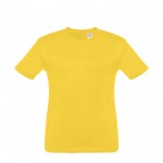 T-shirt de tamanho infantil para oferecer cor amarelo primeira vista