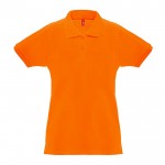 Polo para mulher de algodão 100% 240 g/m2 cor cor-de-laranja primeira vista