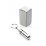 Porta-chaves e guarda-comprimidos de alumínio cor prateado