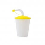 Copo com tampa e palhinha para merchandising cor amarelo