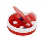 Caixa de comprimidos com tampa dispensadora cor vermelho