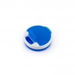 Caixa de comprimidos com tampa dispensadora cor azul