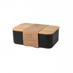 Caixa para pão pequena com tampa de bambu cor preto quinta vista