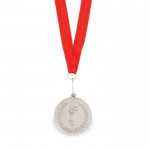 Medalha metálica motivo olímpico cor prateado