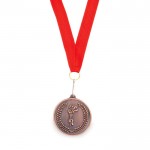 Medalha metálica motivo olímpico cor castanho