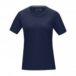 T-shirt mulher algodão orgânico GOTS 160 g/m2 Elevate NXT cor azul-marinho segunda vista frontal