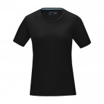 T-shirt mulher algodão orgânico GOTS 160 g/m2 Elevate NXT cor preto segunda vista frontal