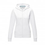 Sweatshirt algodão orgânico GOTS para mulher 280 g/m2 Elevate NXT cor branco segunda vista frontal