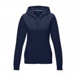 Sweatshirt algodão orgânico GOTS para mulher 280 g/m2 Elevate NXT cor azul-marinho segunda vista frontal