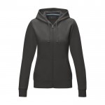 Sweatshirt algodão orgânico GOTS para mulher 280 g/m2 Elevate NXT cor cinzento-escuro segunda vista frontal