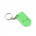 Porta-chaves com moeda para o supermercado cor verde