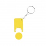 Porta-chaves com moeda para o supermercado cor amarelo