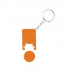 Porta-chaves com moeda para o supermercado cor cor-de-laranja