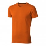 T-shirts em material orgânico com logotipo cor cor-de-laranja