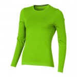 Camisola básica de manga comprida com logo cor verde