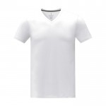 T-shirt gola em V de homem algodão 160 g/m2 Elevate Life cor branco segunda vista frontal