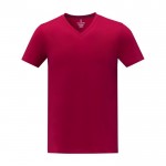 T-shirt gola em V de homem algodão 160 g/m2 Elevate Life cor vermelho segunda vista frontal