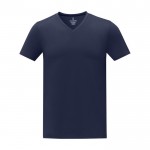 T-shirt gola em V de homem algodão 160 g/m2 Elevate Life cor azul-marinho segunda vista frontal