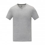 T-shirt gola em V de homem algodão 160 g/m2 Elevate Life cor cinzento segunda vista frontal