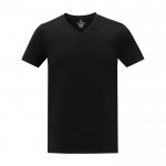 T-shirt gola em V de homem algodão 160 g/m2 Elevate Life cor preto segunda vista frontal