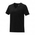 T-shirt gola em V de mulher algodão 160 g/m2 Elevate Life cor preto
