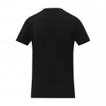 T-shirt gola em V de mulher algodão 160 g/m2 Elevate Life cor preto segunda vista traseira