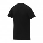 T-shirt gola em V de mulher algodão 160 g/m2 Elevate Life cor preto terceira vista traseira