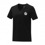 T-shirt gola em V de mulher algodão 160 g/m2 Elevate Life cor preto vista impressão serigrafia