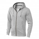 Sweatshirt com capuz e fecho 300 g/m2 cor cinzento mesclado